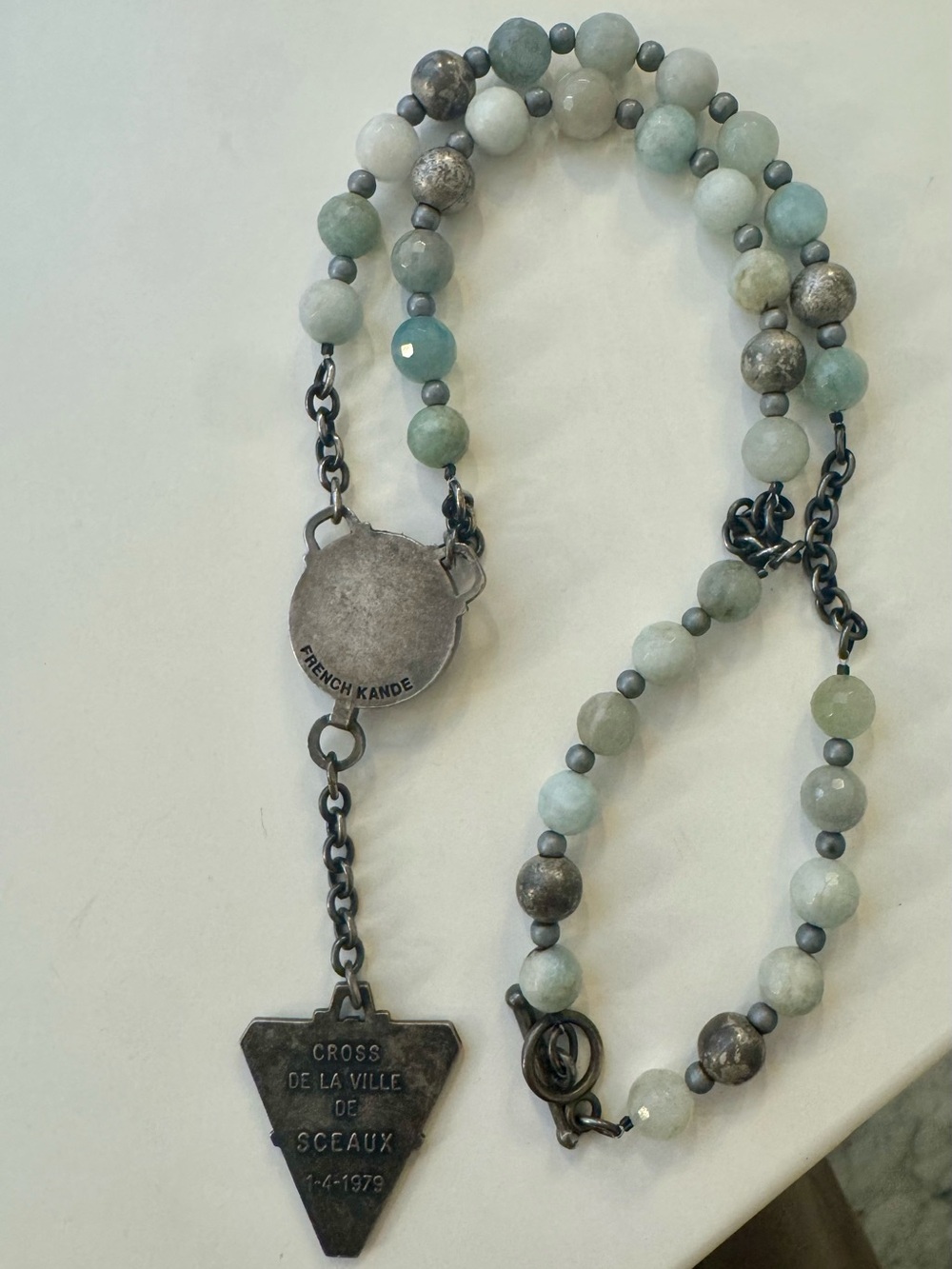 French Kande Daalder Medallion Beaded Statement Necklace